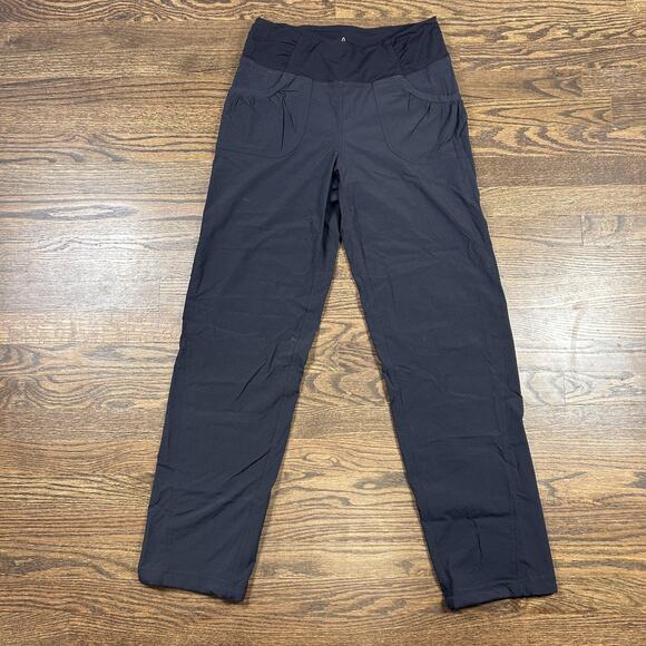 PrAna Pants Womens Medium Black Stretch Hiking Travel Yoga Regular Inseam - Picture 1 of 10